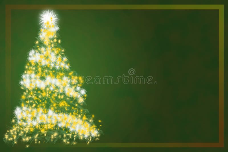 Abstract Christmas tree on green background