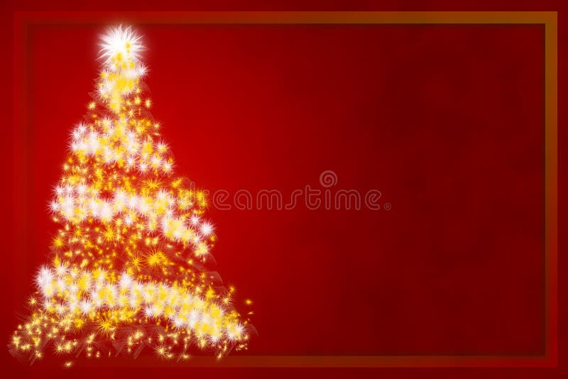 Abstract Christmas tree on red background