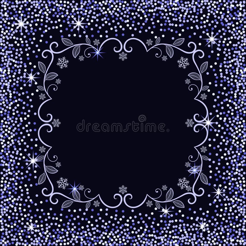 Abstract Christmas winter frame background with snowflakes vector illustration Abstract Christmas winter frame background with snowflakes vector illustration