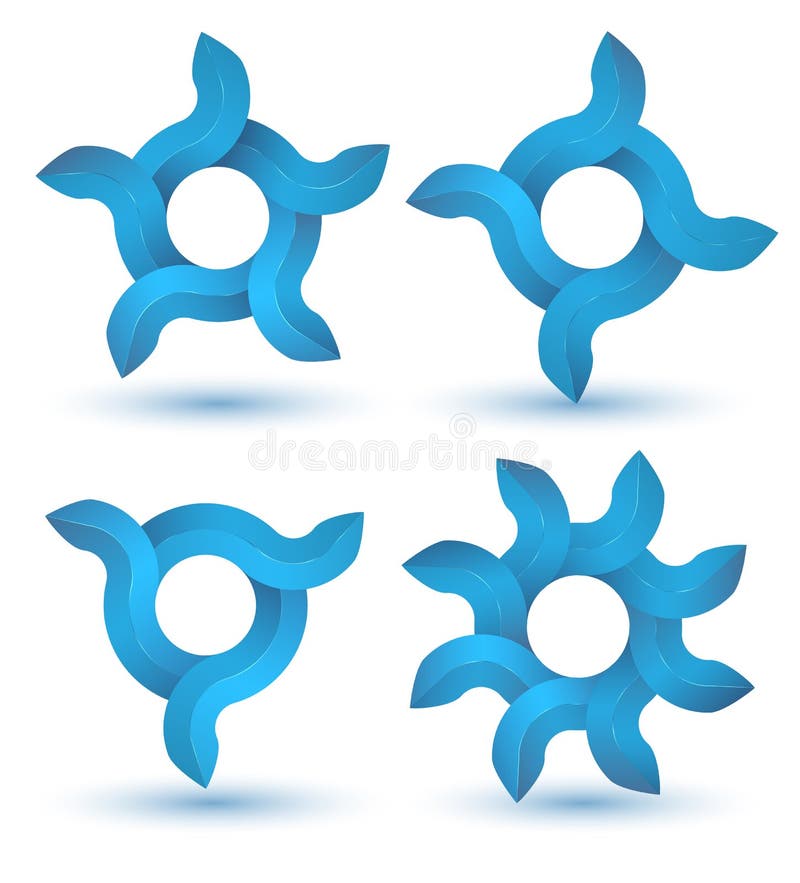 Abstract circle arrows 3D digital illustration Infographic clean style. royalty free illustration