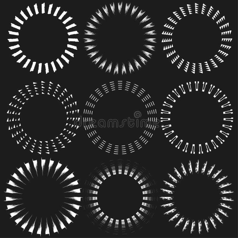 Abstract circle clusters. Interlocked ring symbol. Geometric pattern Vector. Minimalist line shape set. vector illustration