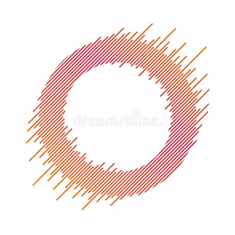 Abstract circle with dynamic lines. Abstract background with circle in colorful blend. Dynamic banner, frame