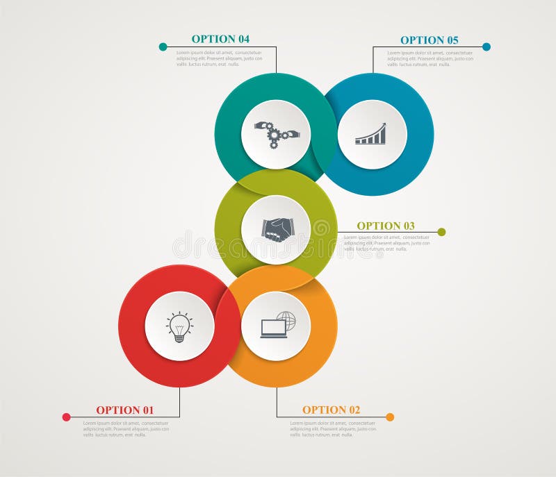 Abstract Circles Parts Infographic With Step By Step Structure. Template Diagrams