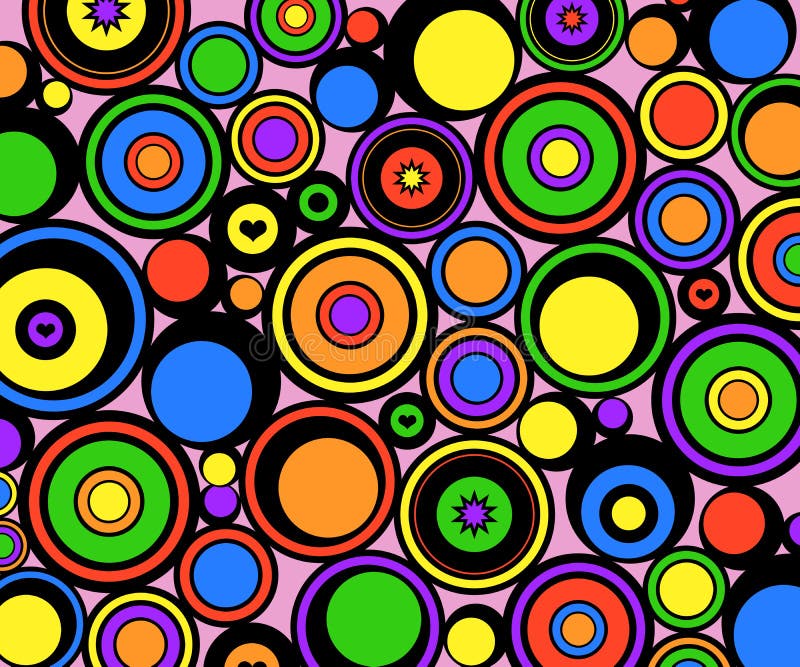 Abstract circles retro stock illustration