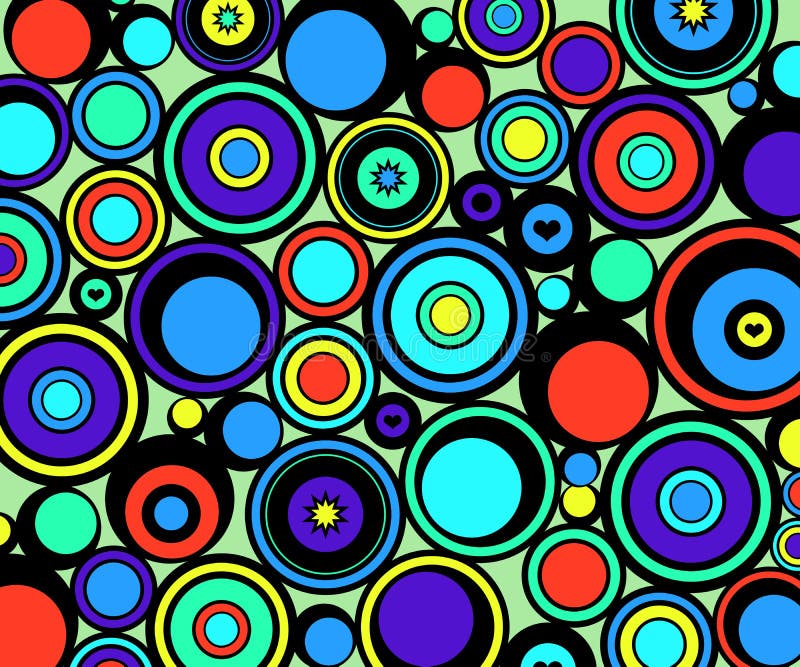 Abstract circles retro stock illustration