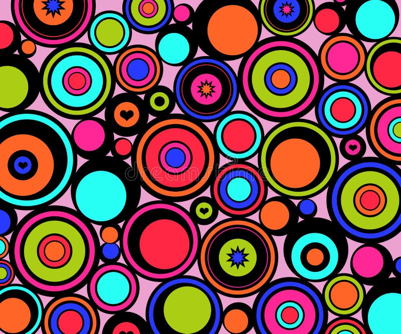 Abstract circles retro vector illustration