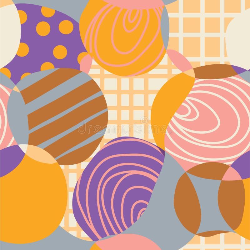 Abstract circles retro seamless pattern vector illustration