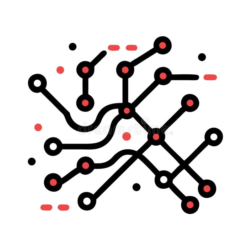 Abstract Circuit Board Connection Lines, vector design Generative AI stock illustration