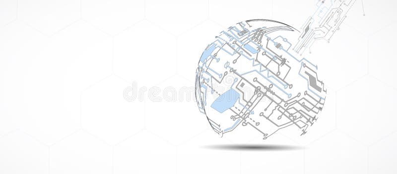 Abstract circuit board futuristic technology processing background