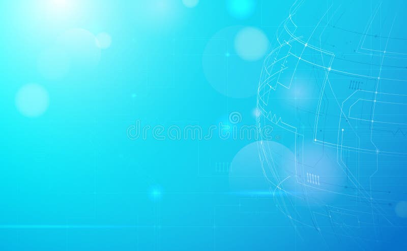 Abstract circuit board pattern with digital global technology on blue background. Vector illustration stock illustration Abstract circuit board pattern with digital global technology on blue background. Vector illustration stock illustration