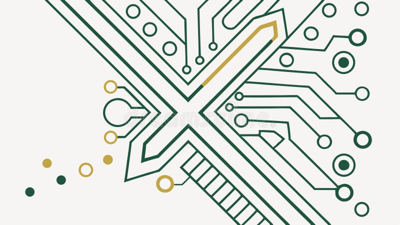 Abstract circuit board pattern, technology and digital concept, vector design Generative AI stock illustration