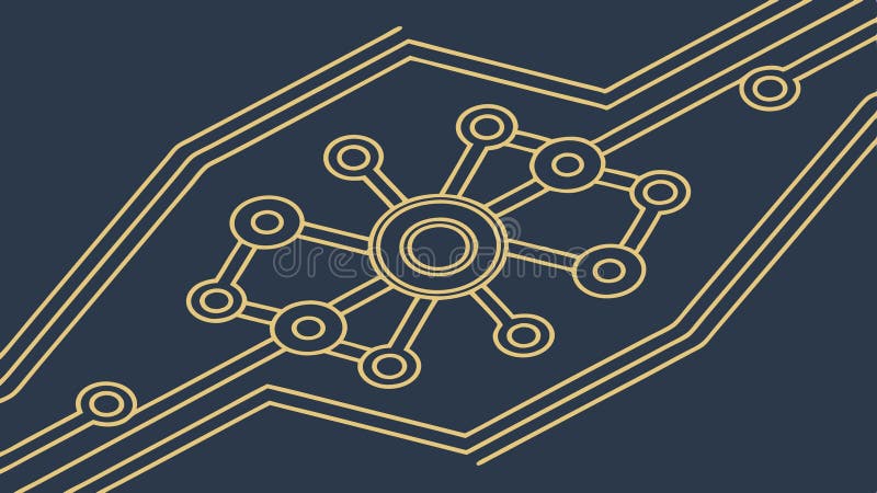 Abstract Circuit Board Pattern Vector Illustration, Technology and Data, vector design Generative AI stock illustration