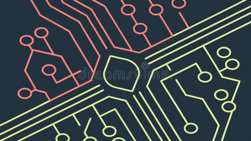 Abstract circuit board, technology and digital design vector design Generative AI royalty free illustration