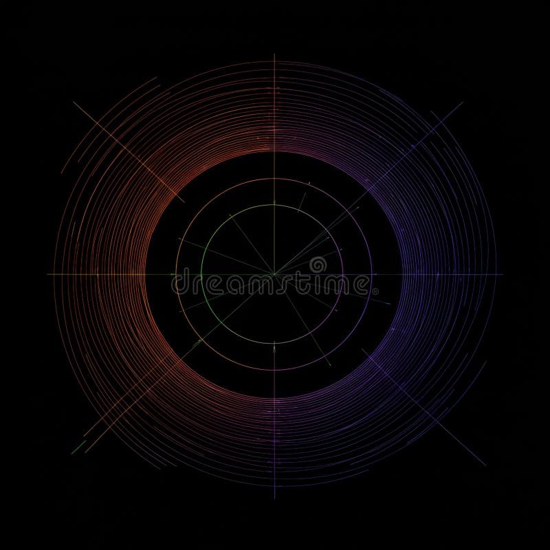 Abstract Circular Data Visualization Pattern Stock Illustration