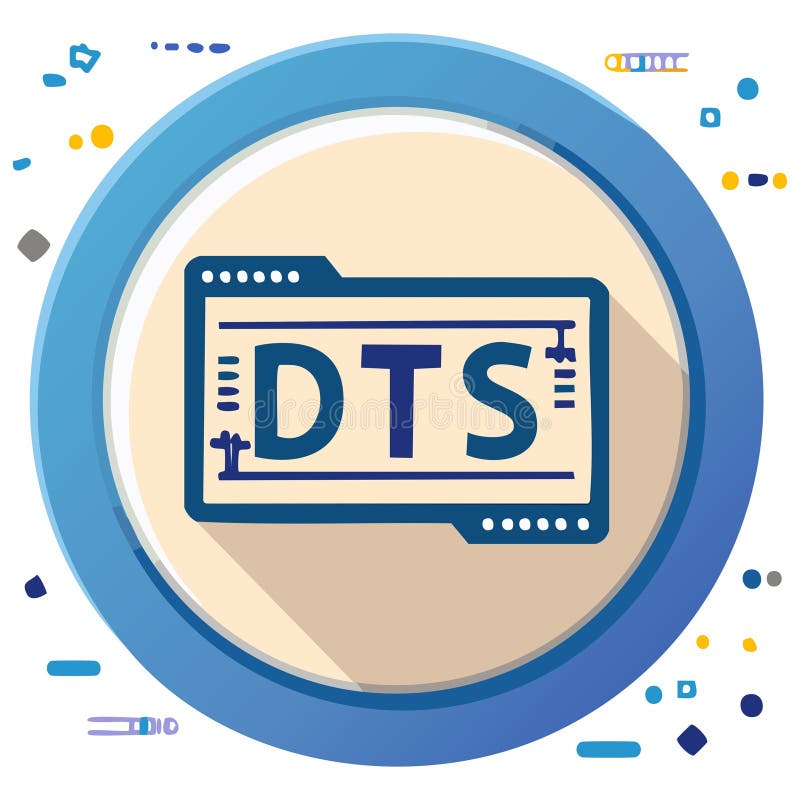 Abstract circular interface design featuring technical drawing initials and blue elements for modern UI application stock illustration