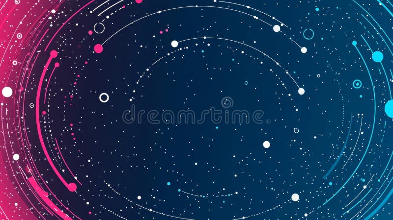 Abstract Circular Pattern with Cosmic Gradient, Modern Design Elements on a Dark Background, Generated by AI