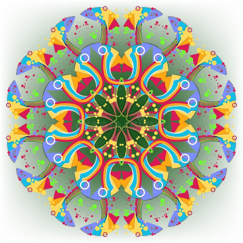 Abstract circular pattern of multicolored geometric vector illustration