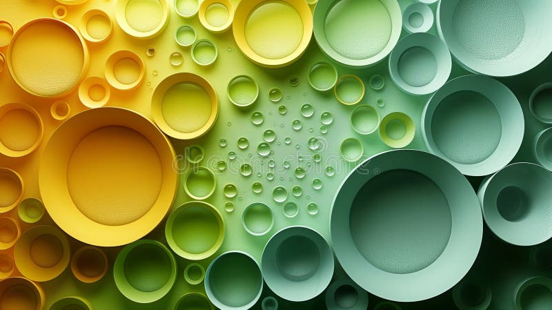 Abstract Circular Pattern in Yellow and Green Hues. A close-up image of a textured AI generated
