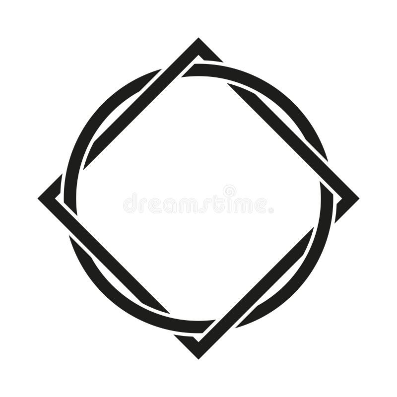 Abstract circular symbol. Geometric vector shape. Minimalistic design element. Rotating black icon. royalty free illustration