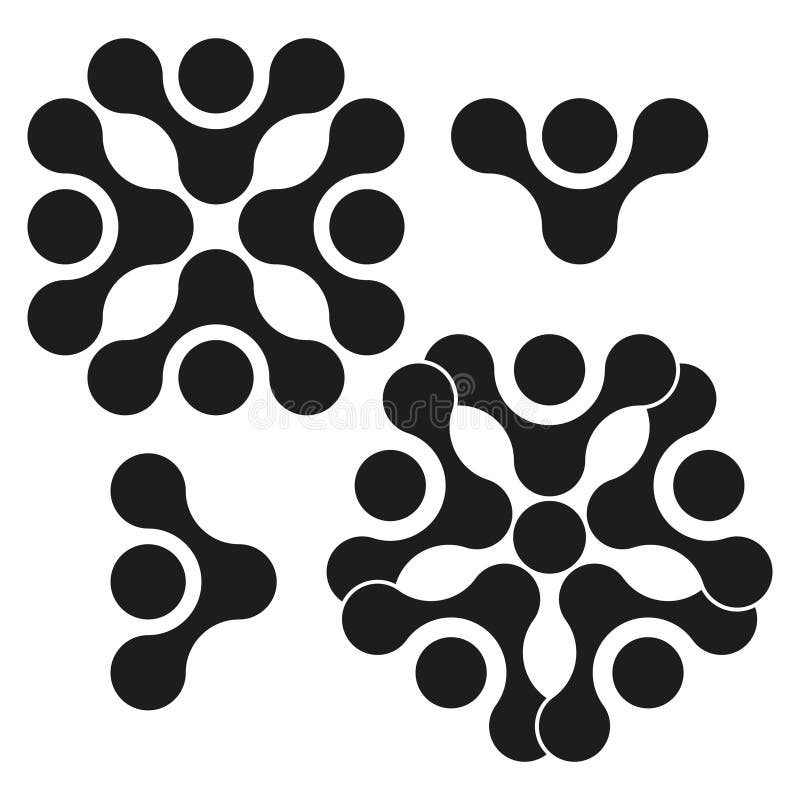 Abstract circular symbols. Organic geometric shapes. Minimalist modular design. Vector graphic. royalty free illustration