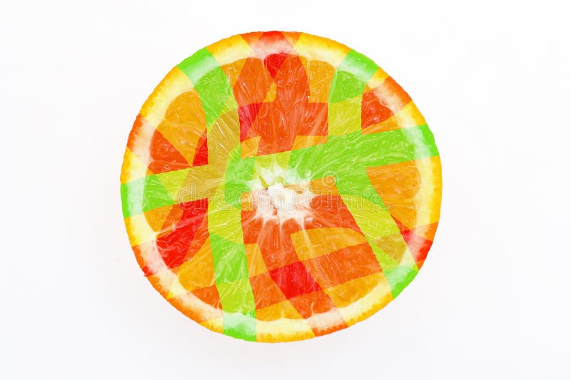 Abstract citrus fruit white background