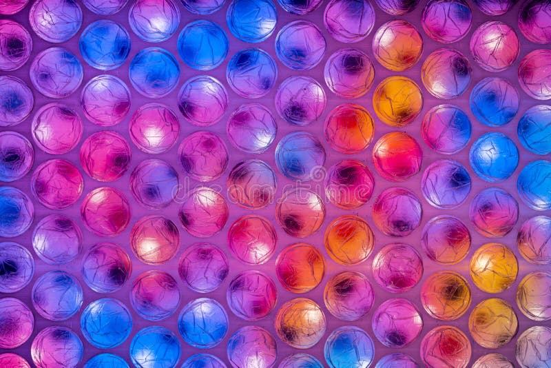 Pink Bubble Wrap Or Packing Material Stock Photo - Download Image