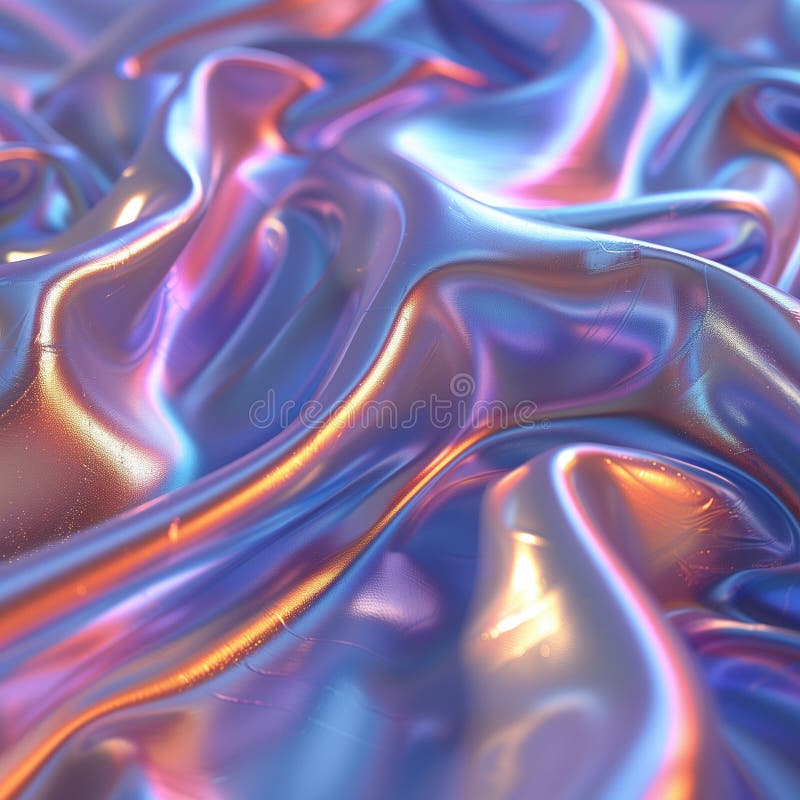 Iridescent fluid surface with pastel gradient reflections stock illustration