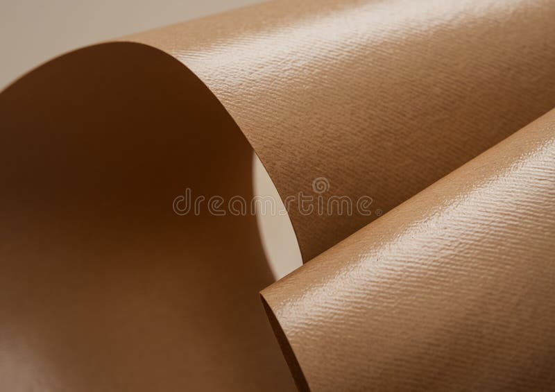 Abstract Close up of Rolled Brown Kraft Paper Texture Smooth Textured and Elegandesign vektor abbildung