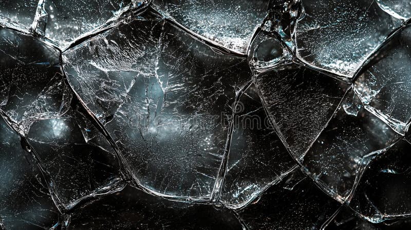 Abstract close-up of shattered ice with reflection and textured patterns royalty free illustration