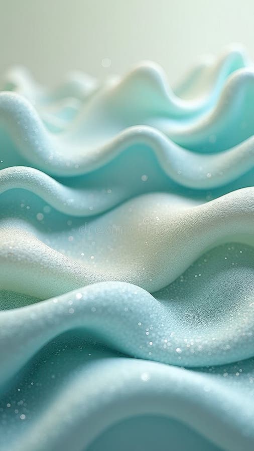 Abstract close-up of soft, wavy blue fabric with sparkling details stock illustration