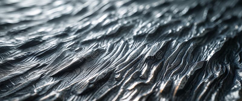 Abstract close up of a textured metallic surface with light reflecting and casting shadows royalty free stock photography