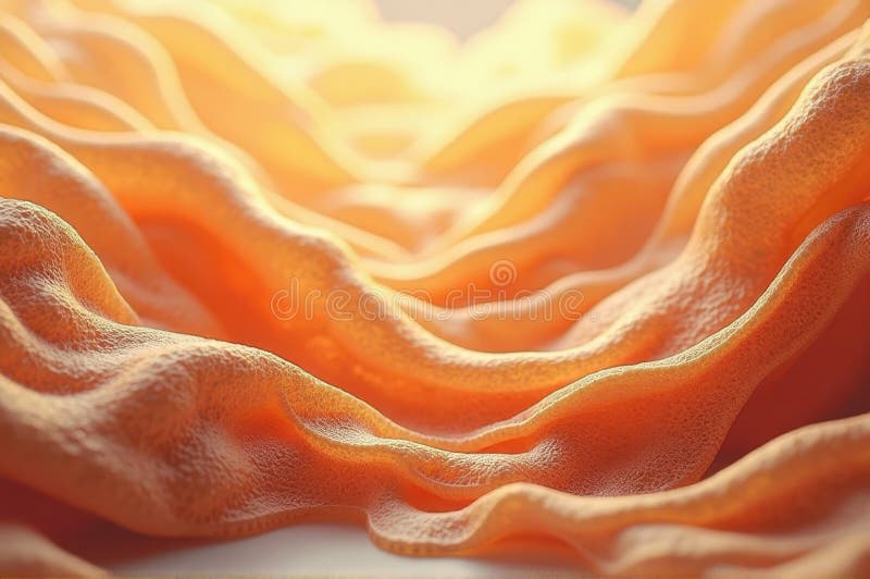 Abstract close-up of wavy orange texture with light and shadow play vector illustration