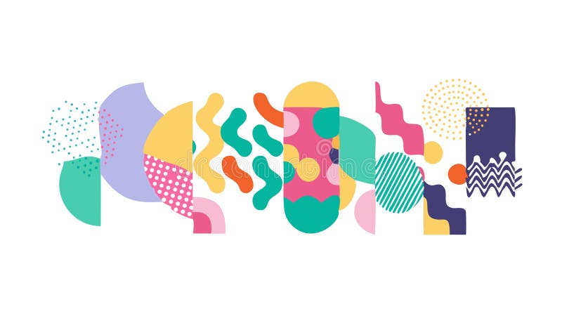 Abstract collection of colorful geometric shapes design, vector design Generative AI vector illustration