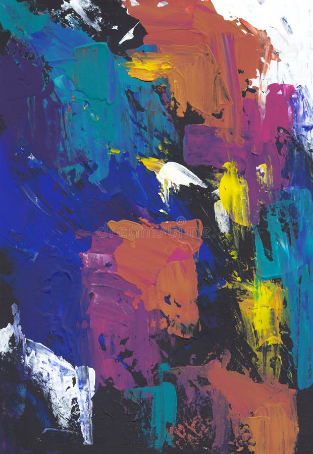 Abstract coloful textured background. Palette knife mulitcolored acrylic backdrop. Bright grunge colorful abstraction royalty free stock image