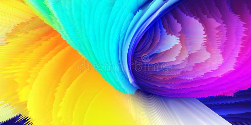 Abstract Color Background Multicolor 3d Wave Shapes 3d rendering