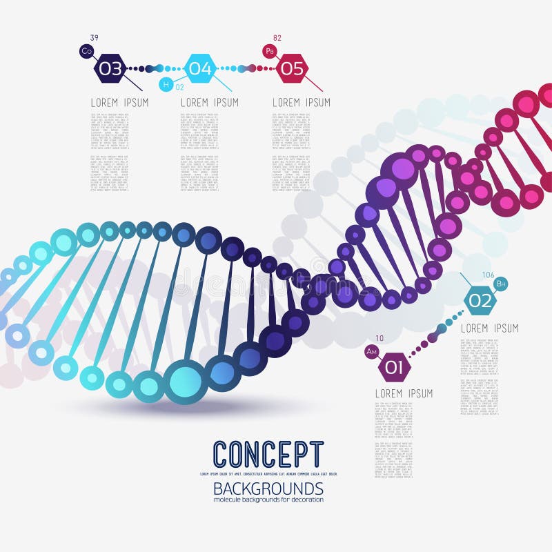 Abstract color geometric lattice DNA stock illustration