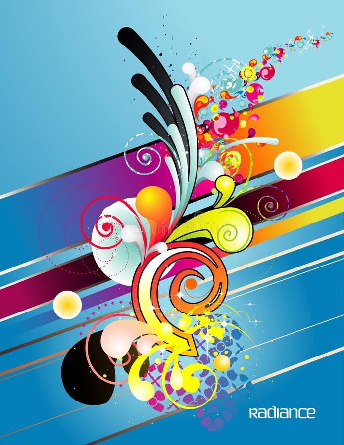 Abstract color lines stock illustration