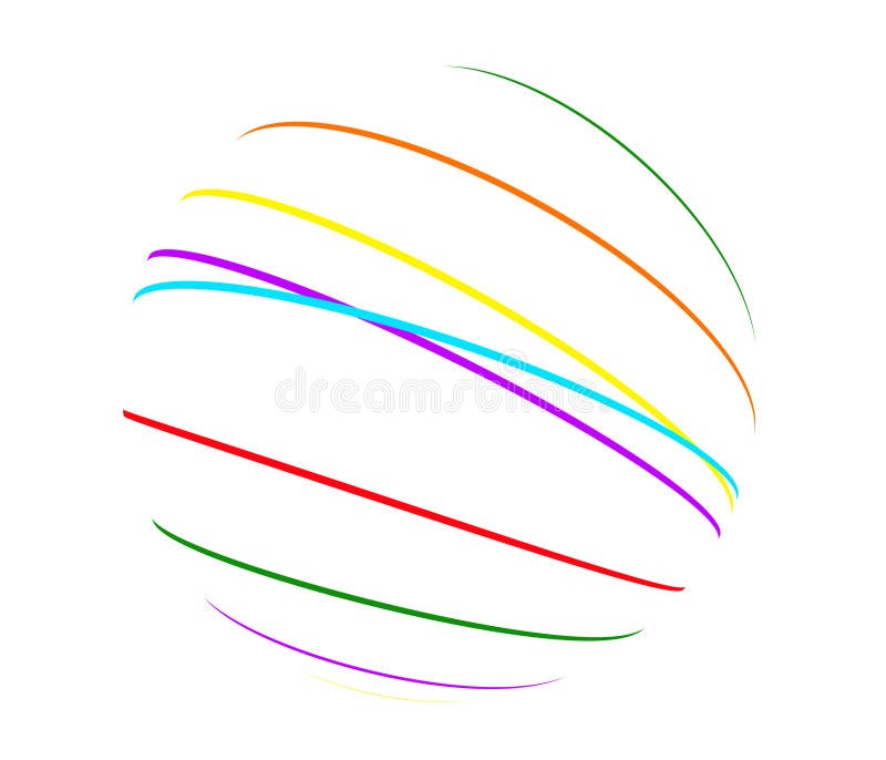 Abstract color lines sphere royalty free illustration
