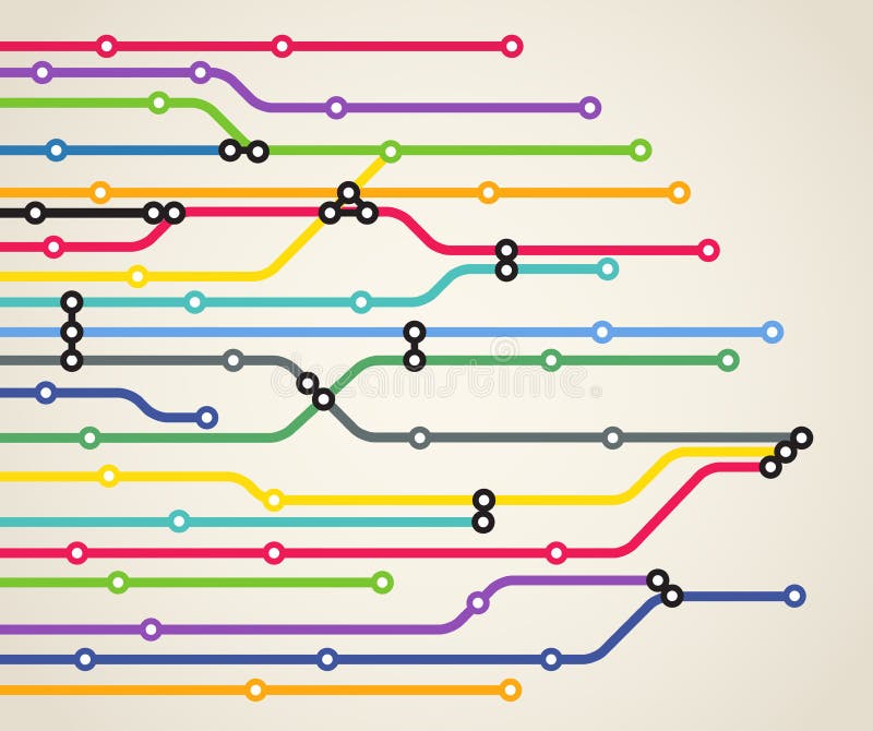 Abstract color metro scheme royalty free illustration