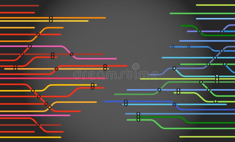 Abstract color metro scheme royalty free illustration