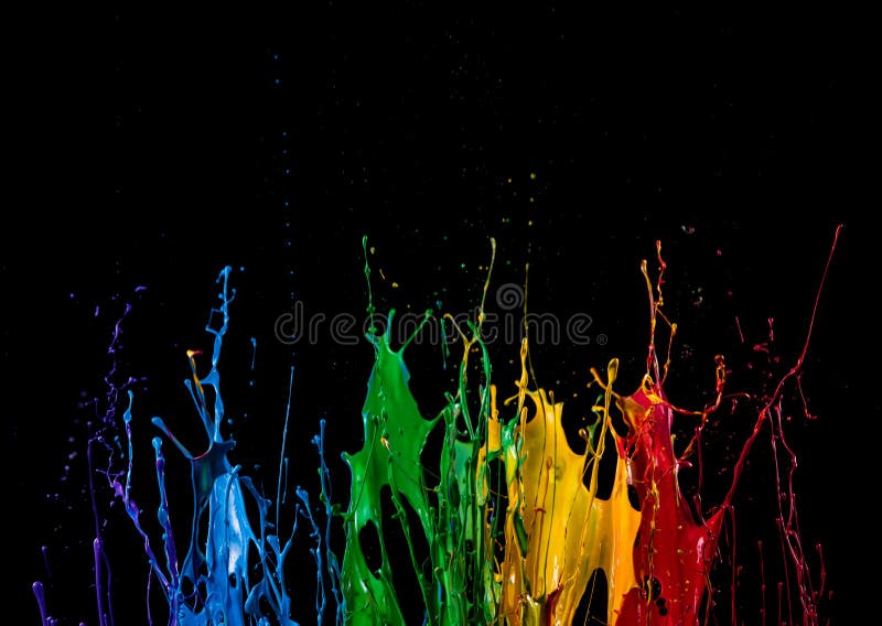 Abstract Color Splash on Black Background Stock Photo - Image of black,  consistent: 144858934