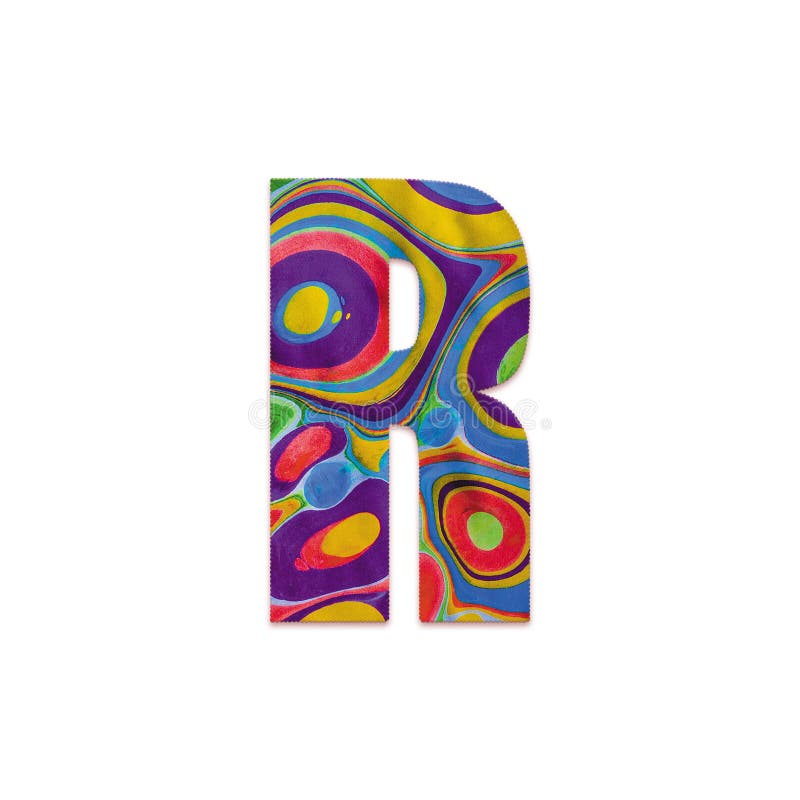 Abstract color splash font and alphabet o white background. Letter R royalty free stock image Abstract color splash font and alphabet o white background. Letter R royalty free stock image