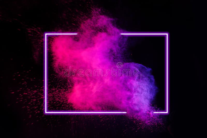 Abstract Color Splash with Neon Frame for Wallpaper Design. Colorful Dust  Explode. Paint Splash on White Background Stock Photo - Image of pink,  dust: 173261790