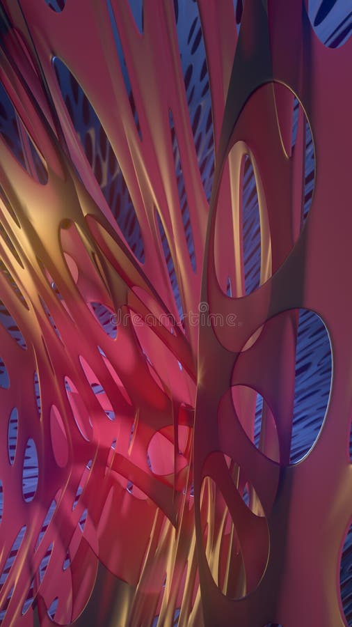 Abstract colored composition with architectural futuristic form. 3d rendering royalty free illustration