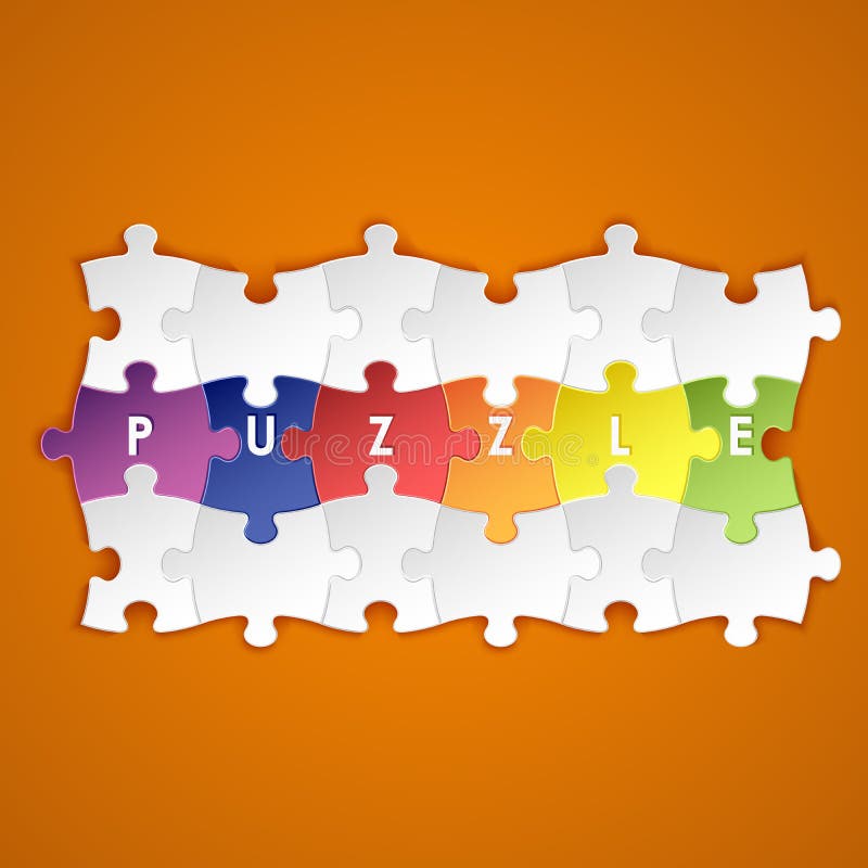 Abstract colored group puzzle background