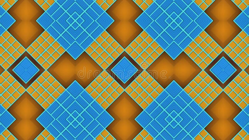 Kaleidoscopic VJ motion background. 3d render seamless loop animation. 4K, UHD royalty free illustration