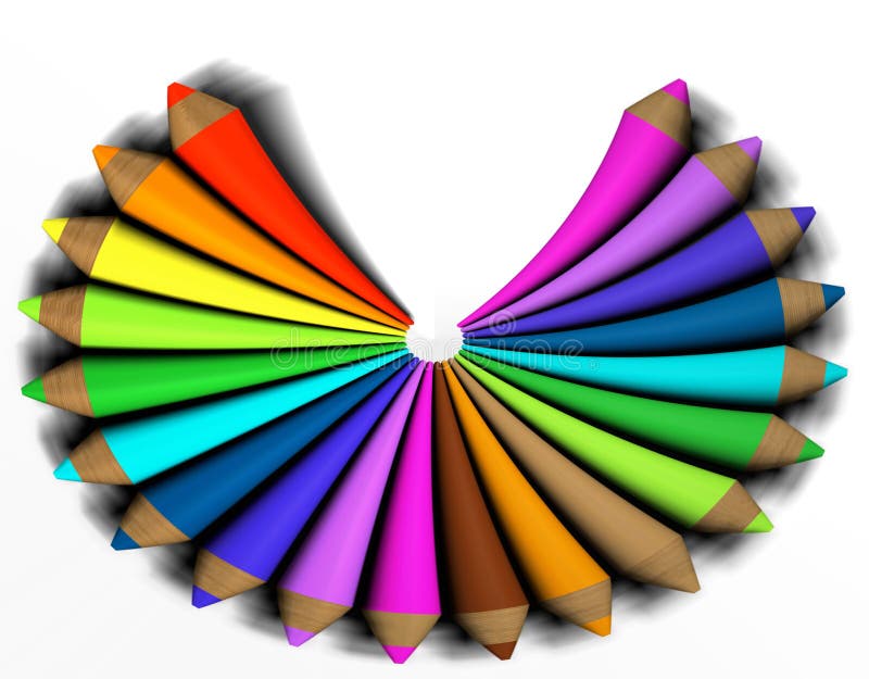 Creion abstract colorat stock illustration
