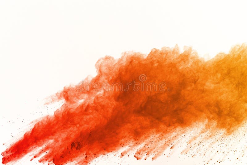 Abstract Orange Powder Splatted Background. Colorful Powder Explosion