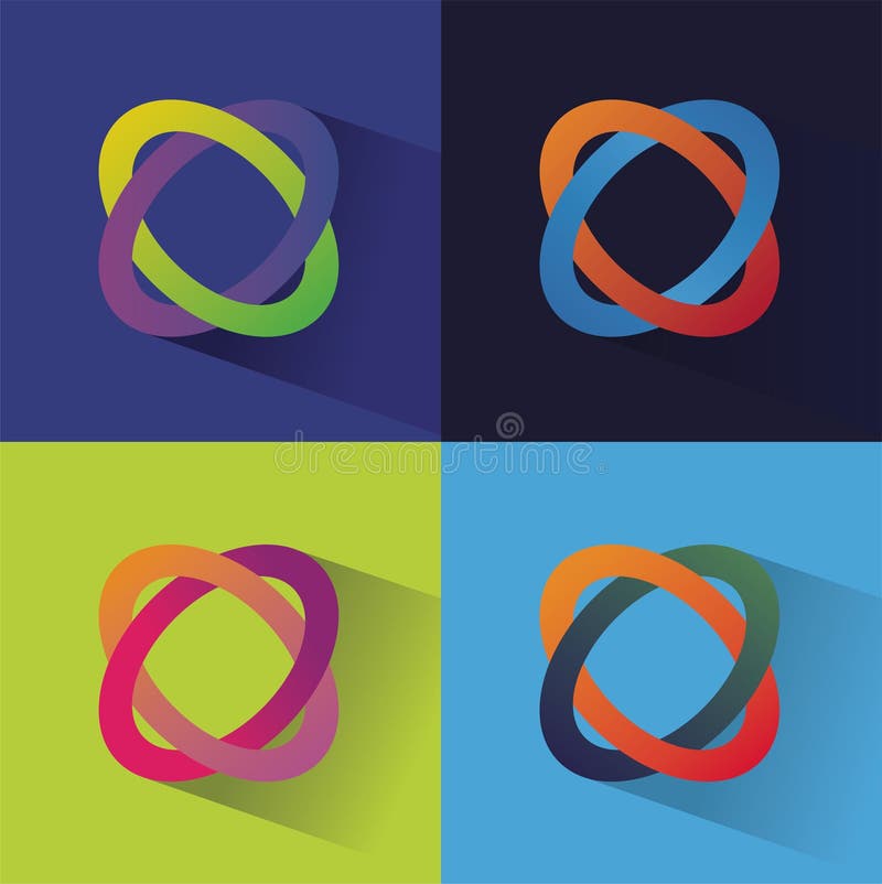 Abstract Colored Vector Logo Isolated on White Stock Illustration