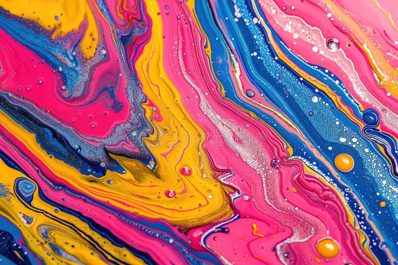 Abstract colored waves background. Pink, yellow and blue tones. Ripple Pattern stock illustration